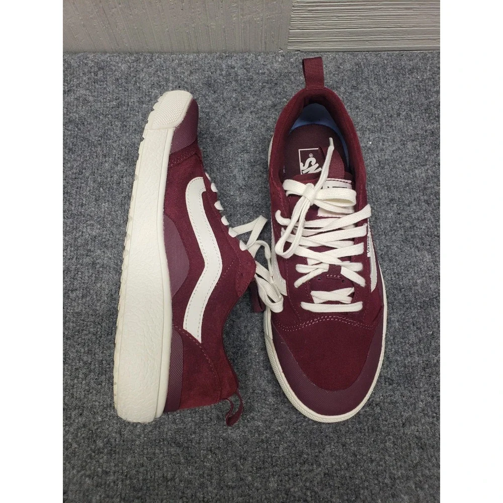 Vans Women Sneaker Shoe 10.5 Burgundy Suede UltraRange EXO SE Lace Up Low Top